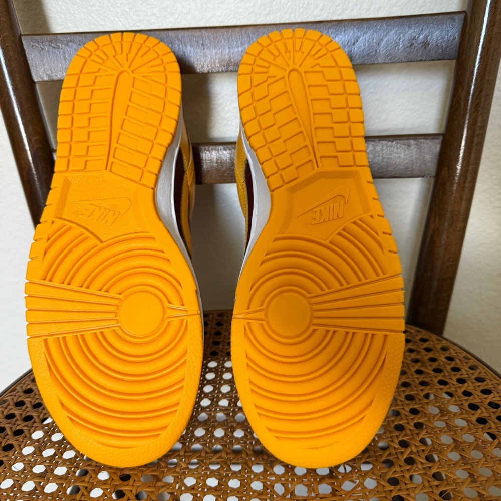 Nike Dunk Low Retro Yellow and Maroon Sneakers - Picture 5 of 6
